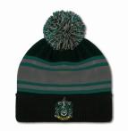 Logoshirt®️ - Harry Potter - Slytherin Logo - Bommelmütze - Damen & Herren - Bestickt - schwarz/grau/grün 