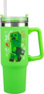 Paladone Minecraft-Thermobecher mit Strohhalm, 850 ml, grün, Gaming-Fanartikel 