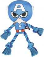 CERDÁ LIFE'S LITTLE MOMENTS - for Fan Pets | Captain America Hundespielzeug, Kuscheltier für Hunde mit Seil - Offizielle Marvel Lizenz 