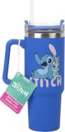 Disney Stitch-Thermobecher mit Strohhalm, 900 ml, blau, offiziell lizenzierter Quencher mit Griff für Eistee oder Kaffee 