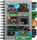 Paladone Minecraft Notebook Schreibwaren-Set für Jungen, offiziell lizenzierter A5 Spiral-gebundener Planer mit 4 Trennwänden und Lineal, Back to School Supplies 