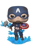 Avengers: Endgame POP! Movies Vinyl Figur Captain America w/Broken Shield & Mjölnir 9 cm 