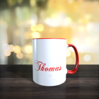 Tasse Frohe Weihnachten "rote Schneeflocken" 