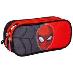 Spider-Man Doppel-Federmäppchen Schwarz/Rot – 2 Fächer – 22,5 cm 