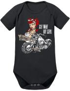 Babybody aus Biobaumwolle -- Biker Girl 