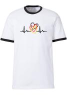 Kontrast Shirt Deutschland Herzschlag 