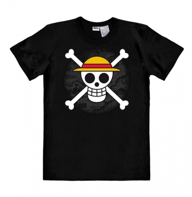 Logoshirt®️ One Piece - Piraten - Skull Logo T-Shirt Print Damen & Herren I Lizenziertes Originaldesign schwarz | XXXL