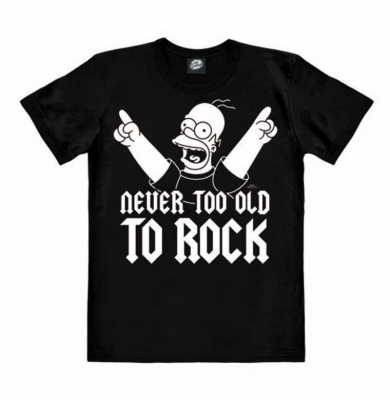 Logoshirt®️ The Simpsons - NEVER TOO OLD TO ROCK T-Shirt Unisex Motiv-Shirt 