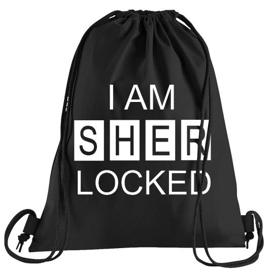 I am Sherlocked Sportbeutel  bedruckter Turnbeutel mit Kordeln 