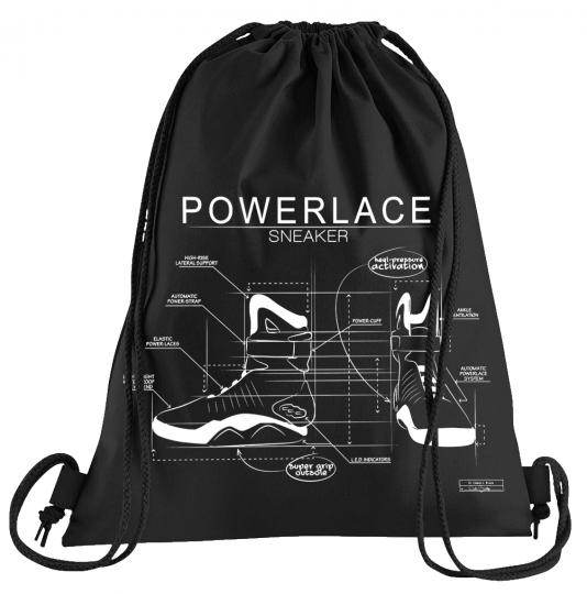 Powerlace Sportbeutel  bedruckter Turnbeutel mit Kordeln Zukunft Flux Delorean DMC 