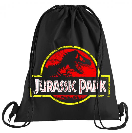 Jurassic Park Distressed Logo Sportbeutel  bedruckter Turnbeutel mit Kordeln 