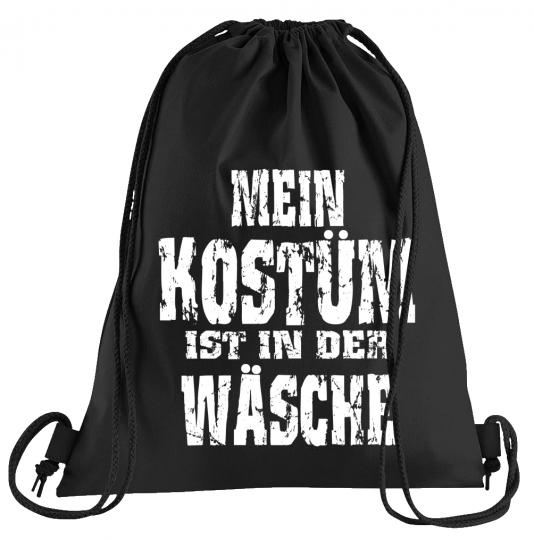 Mein Kostüm ist in der Wäsche Sportbeutel  bedruckter Turnbeutel mit Kordeln 