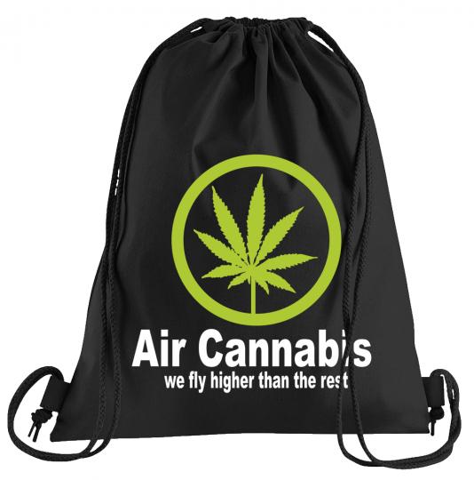 Air Cannabis Sportbeutel  bedruckter Turnbeutel mit Kordeln 