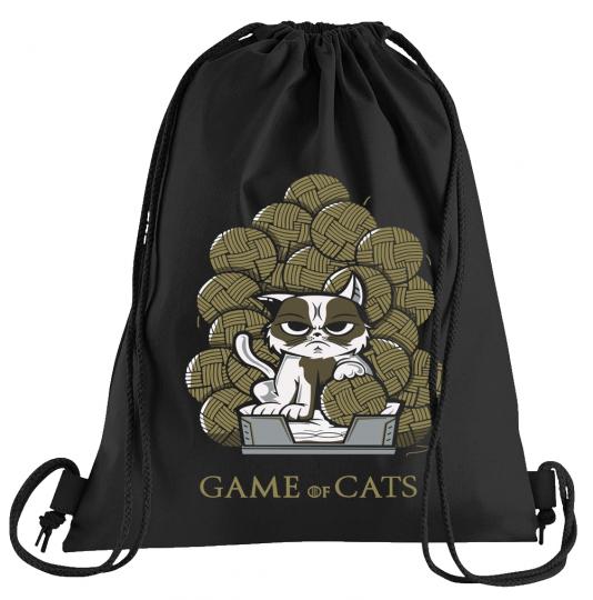 Game of Cats Sportbeutel  bedruckter Turnbeutel mit Kordeln 