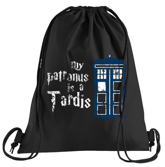 My Patronus is a Tardis Sportbeutel  bedruckter Turnbeutel mit Kordeln 