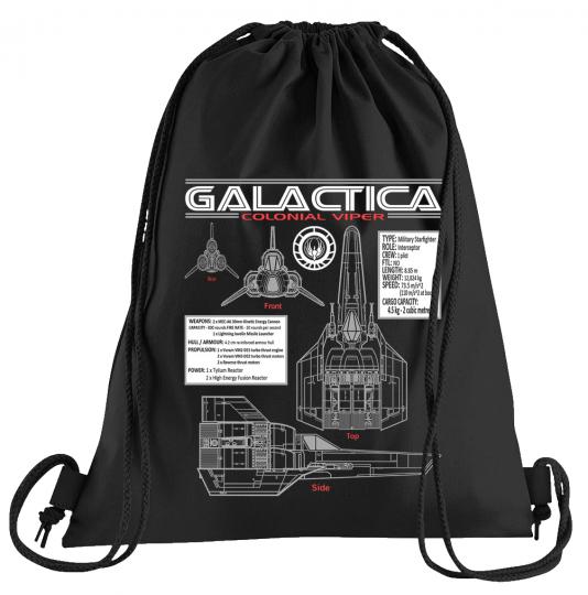 Galactica Viper Blueprint Sportbeutel  bedruckter Turnbeutel mit Kordeln 