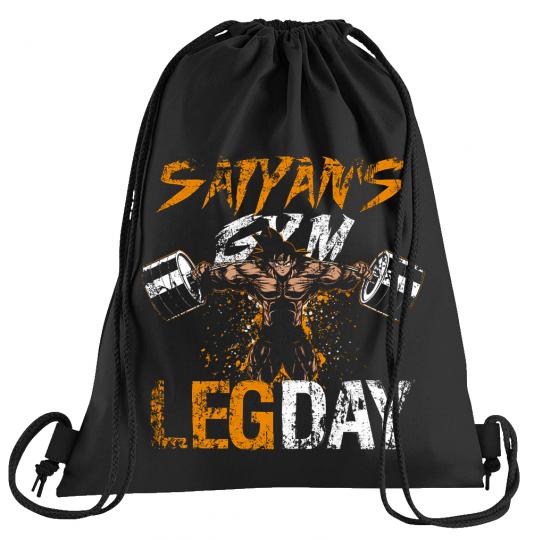 Saiyans Gym Legday Sportbeutel  bedruckter Turnbeutel mit Kordeln 