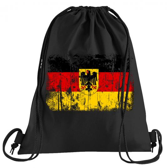 Deutschland BRD Vintage Flagge Fahne Sportbeutel  bedruckter Turnbeutel mit Kordeln 