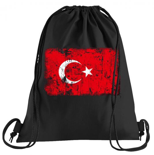 Türkei Vintage Flagge Fahne Sportbeutel  bedruckter Turnbeutel mit Kordeln 