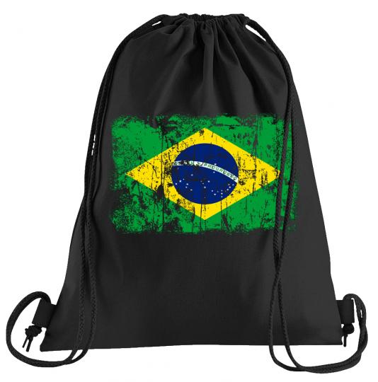Brasilien Vintage Flagge Fahne Sportbeutel  bedruckter Turnbeutel mit Kordeln 