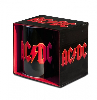 AC/DC Kaffeetasse Logo, Porzellan, schwarz, 8 cm 