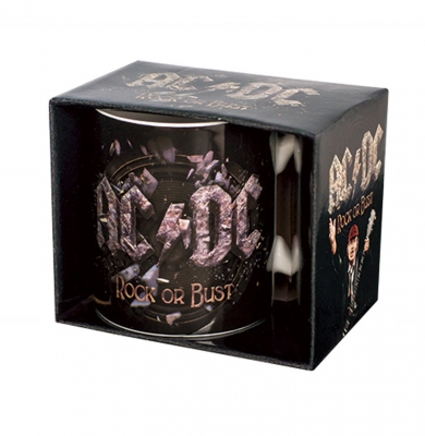 AC/DC Kaffeetasse Rock oder Bust, Porzellan, schwarz, 8 cm 