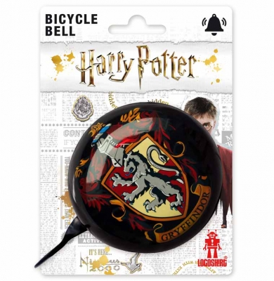 Logoshirt - Harry Potter - Gryffindor - Retro Fahrradklingel Groß - aus massivem Stahl - Schwarz - Lizenziertes Original Design 