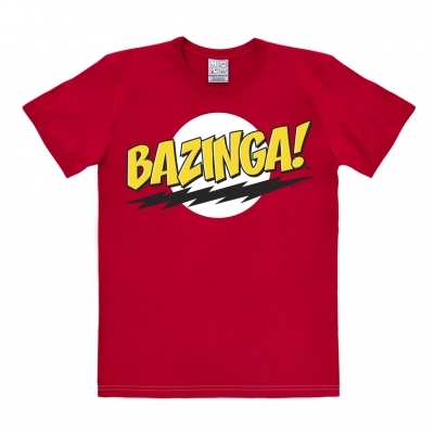 Logoshirt - T-Shirt Herren Bazinga - Big Bang Theory Shirt - Sheldon - rot - Lizenziertes Originaldesign 