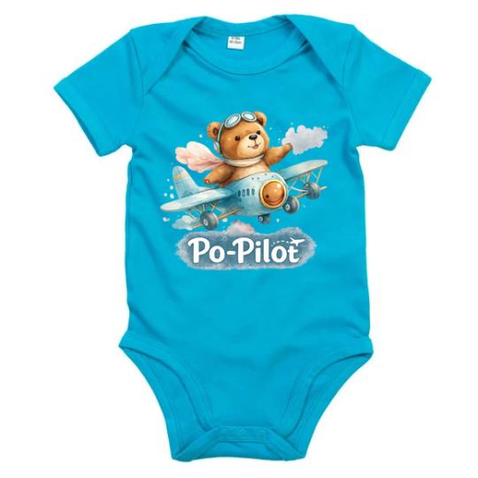 Babybody aus Biobaumwolle -- Po-Pilot 