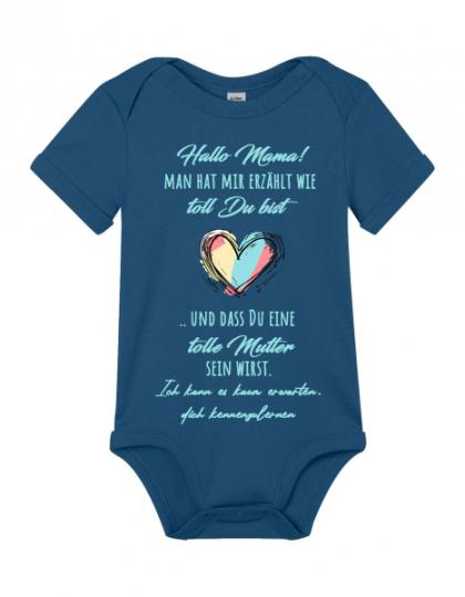 Babybody aus Biobaumwolle -- Hallo Mama 