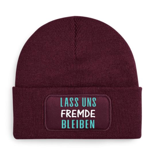 Beechfield Original Patch Beanie - Lass uns Fremde bleiben 
