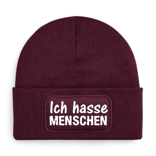 Beechfield Original Patch Beanie - Ich hasse Menschen 