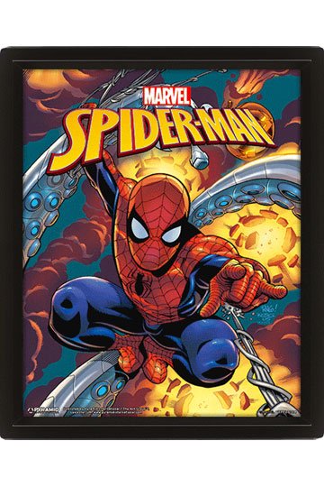 Marvel 3D-Effekt Poster Set im Rahmen Spider-Man 26 x 20 cm 