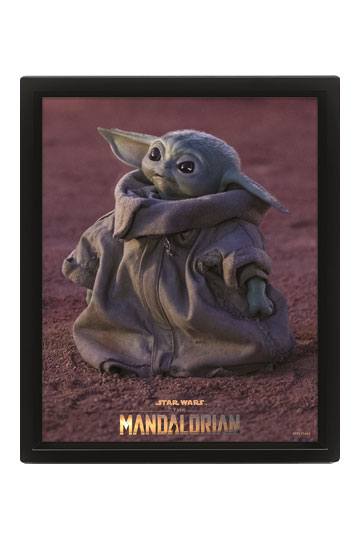 Star Wars: The Mandalorian 3D-Effekt Poster Pack im Rahmen Grogu 26 x 20 cm 