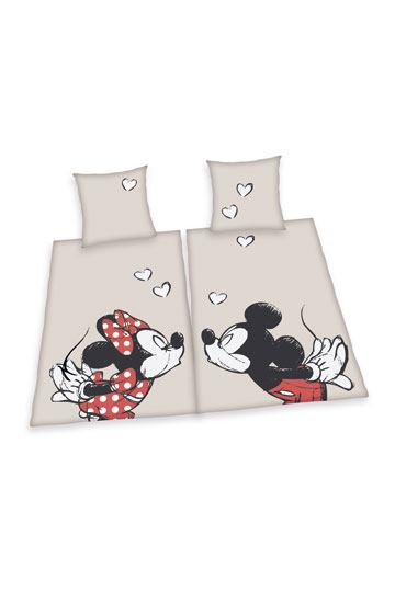 Disney Partnerbettwäsche Mickey & Minnie 135 x 200 cm / 80 x 80 cm 