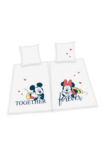 Disney Partnerbettwäsche Mickey & Minnie 135 x 200 cm / 80 x 80 cm 