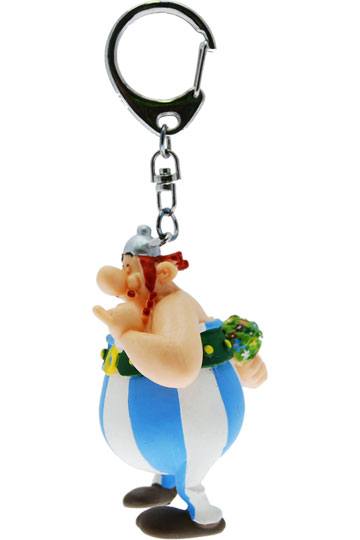 Asterix Schlüsselanhänger Obelix verliebt mit Blumenstrauss 13 cm Schlüsselanhänger Asterix   - Cooler Schlüsselanhänger aus hochwertigem Thermoplast (PVC-frei) - Größe: 13 cm 