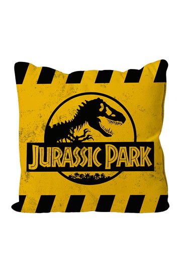 Jurassic Park Kissen Caution Yellow Logo 40 x 40 cm 