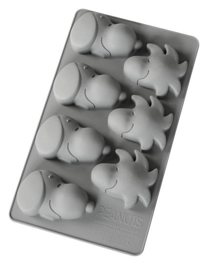 Peanuts Silikon-Muffinbackform Snoopy & Woodstock grau 
