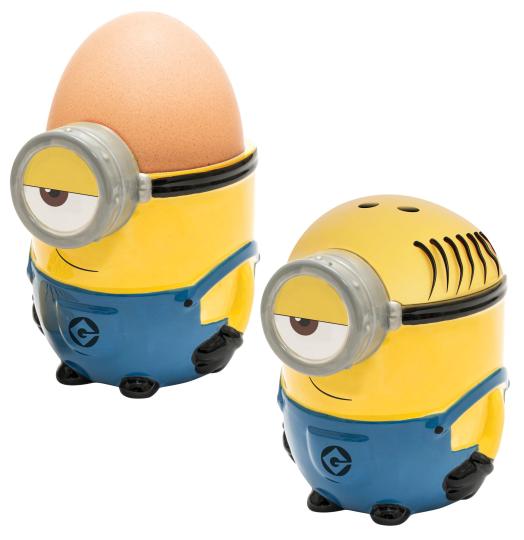 Ich - Einfach Unverbesserlich 3 Eierbecher mit Salzstreuer Minion 