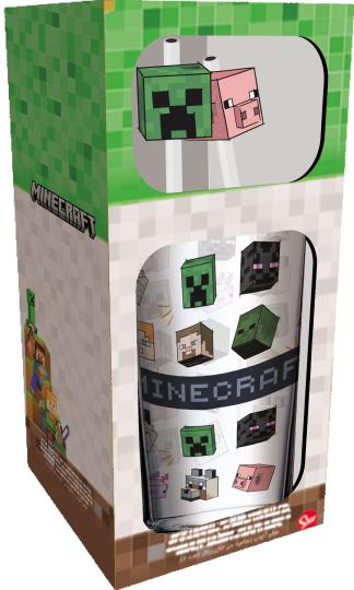 Minecraft Glas Tumbler mit Trinkhalmen Characters 485 ml 