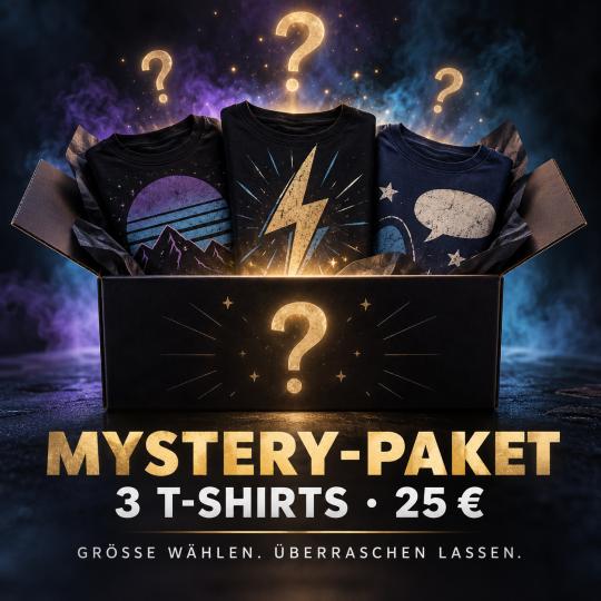 Mystery-Paket – 3 T-Shirts in deiner Größe 
