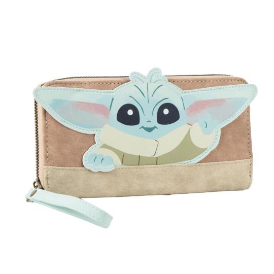 Cerda Star Wars The Mandalorian Grogu Geldbörse Portemonnaie Kunstleder 19 cm Beige Braun 