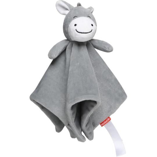 Schmusetuch Esel – weiches Schnuffeltuch für Babys, grau, ca. 30 × 29 cm 