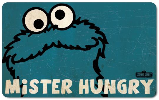 Sesamstrasse - Mister Hungry - Frühstücksbrettchen - blau 