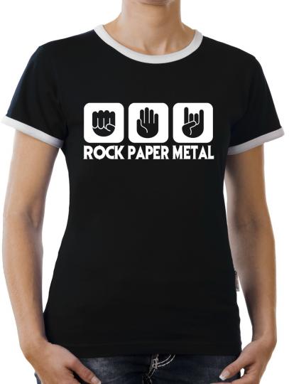 TLM Stein Papier Rock Kontrast T-Shirt Damen 
