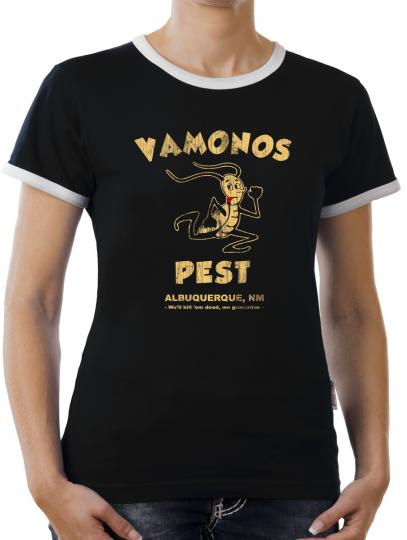 TLM Vamonos Pest Kontrast T-Shirt Damen Schwarz | XL