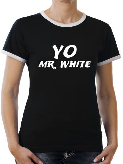 TLM Yo Mr White Kontrast T-Shirt Damen 