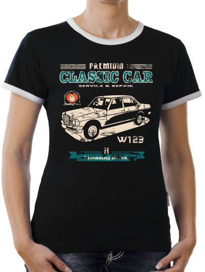 TLM Oldtimer Typ W123 Youngtimer Benz Kontrast T-Shirt Damen 