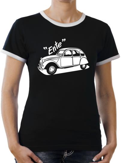 TLM Oldtimer Ente 2CV Yountimer Kontrast T-Shirt Damen 